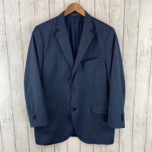 Peter Millar Blue Stripe 100% Wool 3-Button Classic Sport Coat Blazer Size 42